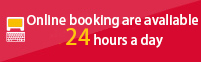 Online bookings are available 24 hours a day